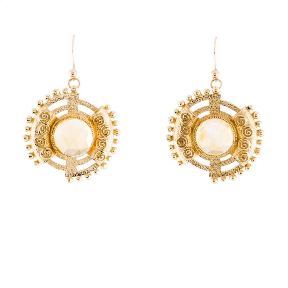 14k yellow gold citrine earrings